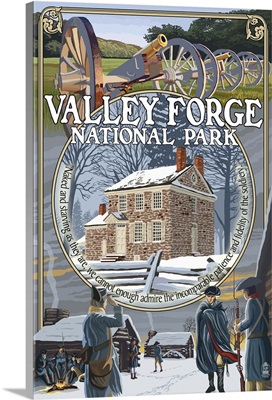 Valley Forge, Pennsylvania - Montage Scenes: Retro Travel Poster