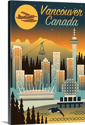 Vancouver, Canada - Retro Skyline Chromatic Series