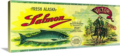 Victor Salmon Can Label, Yes Bay, AK
