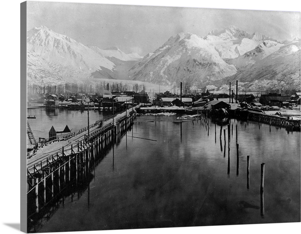 View of waterfront in Valdez, Alaska