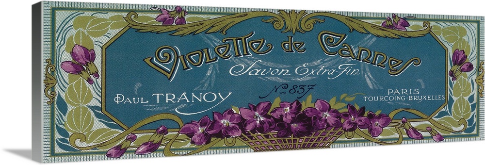 French soap label, Cannes Violets brand.
