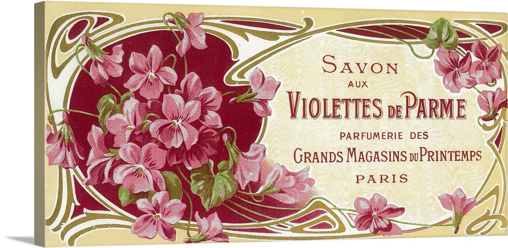 French perfume label, Parma Violets brand.