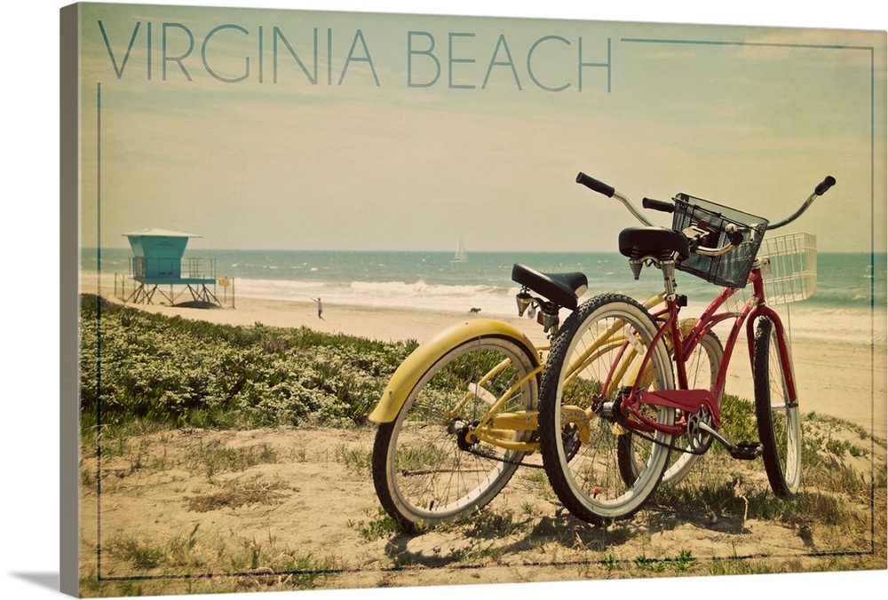 Virginia Beach, Virginia, Bicycles and Beach Scene