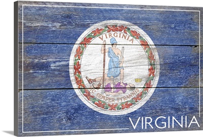 Virginia State Flag on Wood