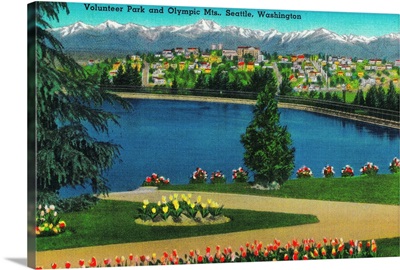 Volunteer Park and Olympic Mountains, Seattle, WA