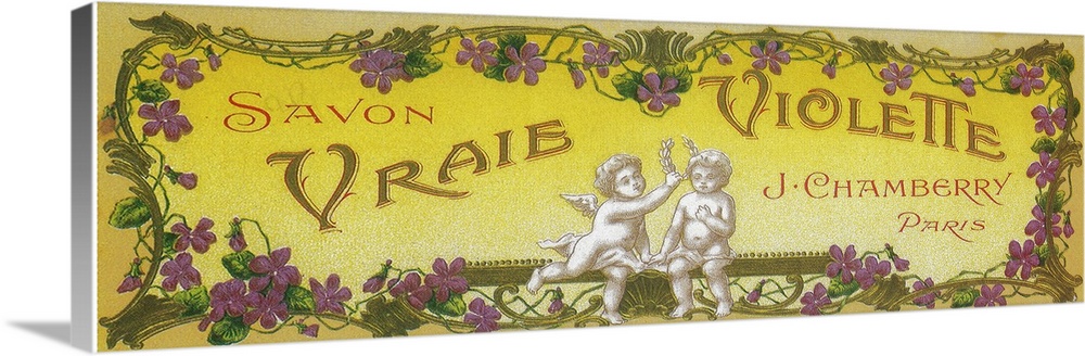 French soap label, Real Violets brand.