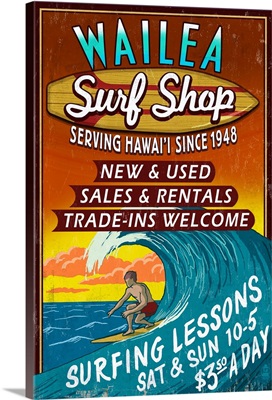 Wailea, Hawaii, Surf Shop Vintage Sign