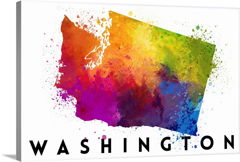 Washington - State Abstract Watercolor