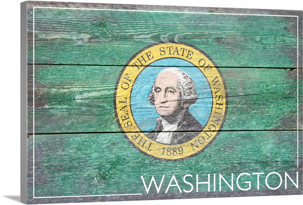 Washington State Flag, Barnwood Painting