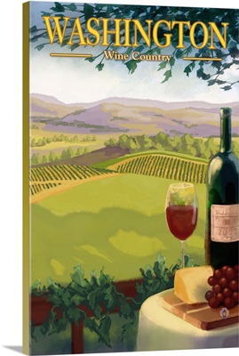 Washington Wine Country: Retro Travel Poster