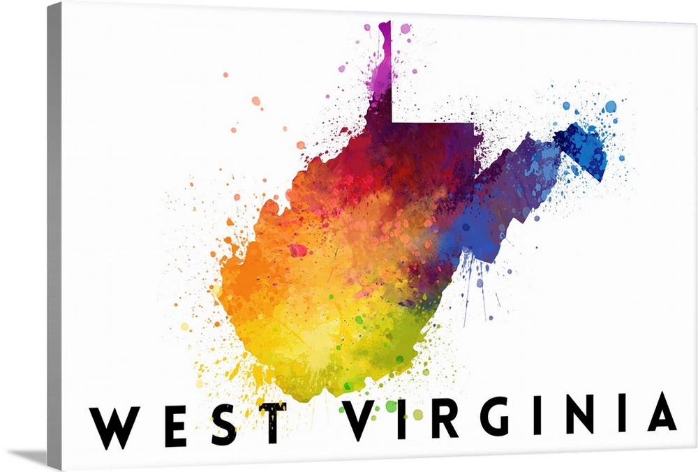 West Virginia - State Abstract Watercolor