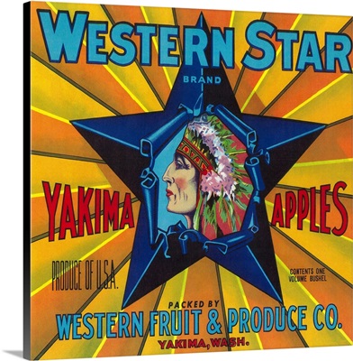 Western Star Apple Label, Yakima, WA