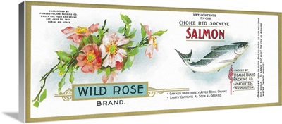 Wild Rose Salmon Can Label, Anacortes, WA