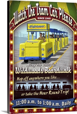 Wildwood, New Jersey - Tram Car Sign: Retro Travel Poster