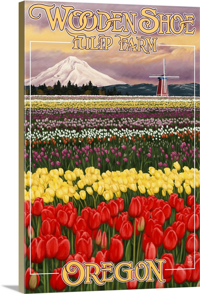Wooden Shoe Tulip Farm - Woodburn, Oregon: Retro Travel Poster