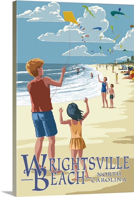 Wrightsville Beach, North Carolina, Kite Flyers Great Big Canvas
