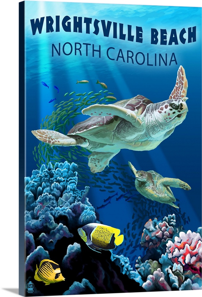 Wrightsville Beach, North Carolina, Sea Turtles Wall Art, Canvas Prints