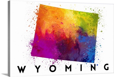 Wyoming - State Abstract Watercolor