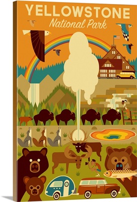 Yellowstone National Park, Adventure: Graphic Travel Poster