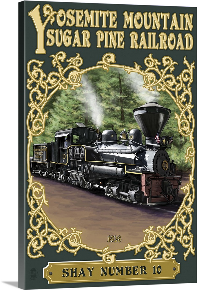 Yosemite Mountain Sugar Pine Railroad: Retro Travel Poster