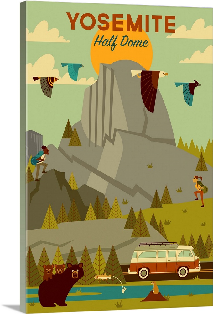Yosemite National Park, Adventure: Graphic Travel Poster