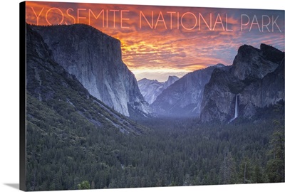 Yosemite National Park, California, Valley at Sunset