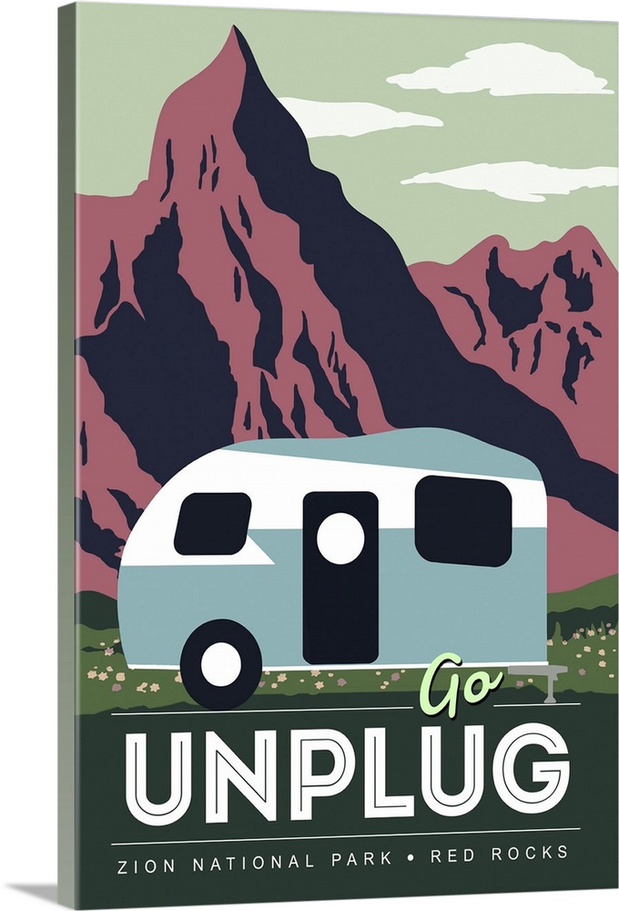 Zion National Park, Go Unplug: Graphic Travel Poster