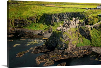 Aerial View Dunluce Castle, Northern Ireland - Aerial Photograph