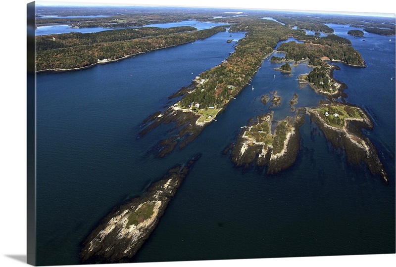 Bailey and Orrs Islands, Harpswell, Maine Aerial Photograph Great