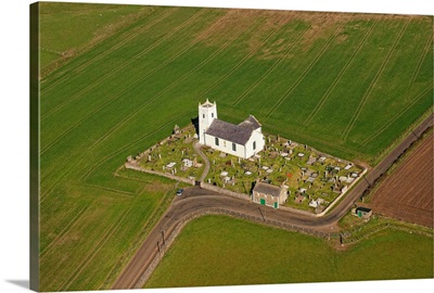 Ballintoy Parish Church, Bushmills, Northern Ireland - Aerial Photograph