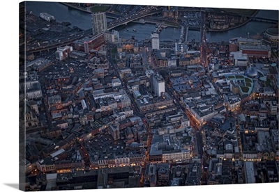 Belfast At Night, Northern Ireland, UK - Aerial Photograph