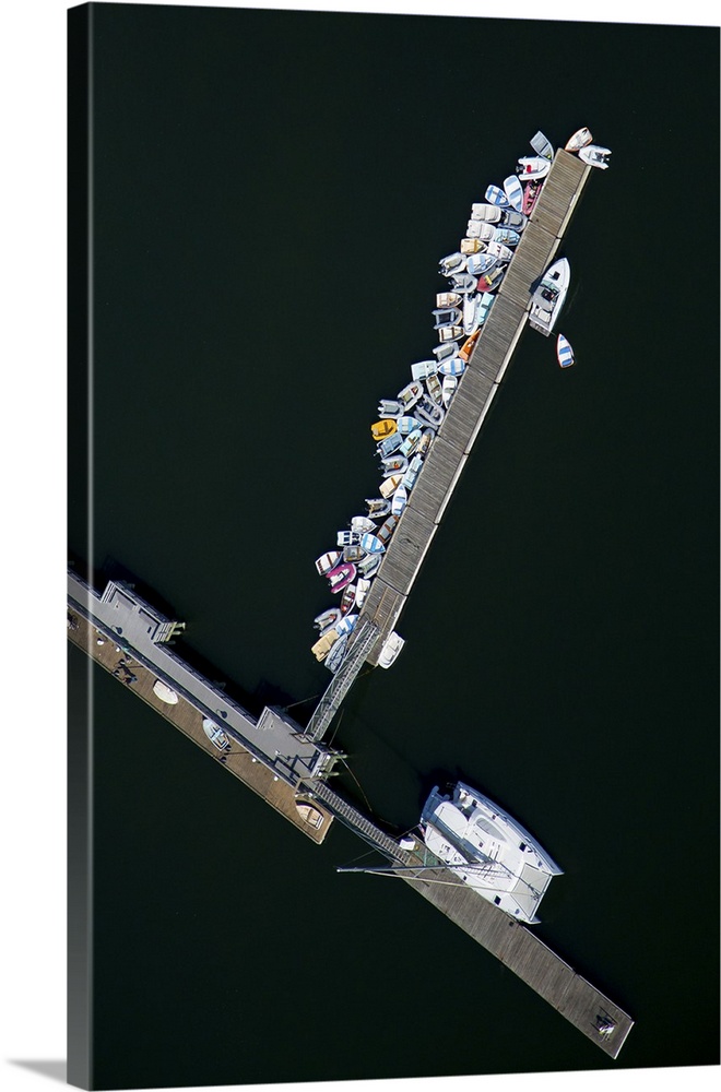 Boats In A Row, Down East - Aerial Photograph