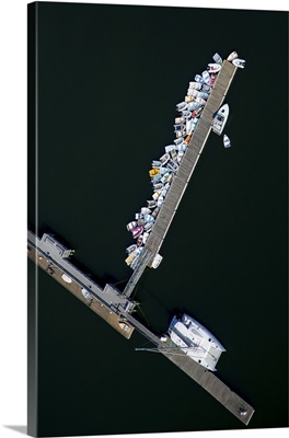 Boats In A Row, Down East - Aerial Photograph