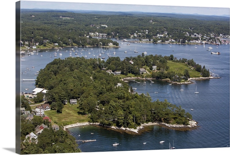 Boothbay Harbor, Maine, USA - Aerial Photograph | Great Big Canvas
