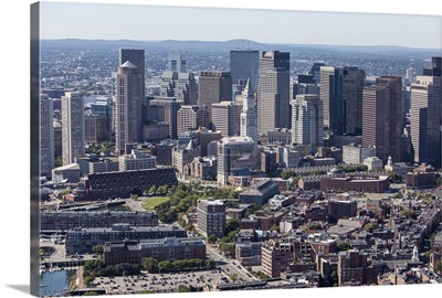 Boston Downtown, Massachusetts, USA - Aerial Photograph