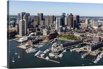 Boston North End, Massachusetts - Aerial Photograph