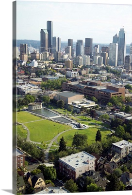 Cal Anderson Park, Capitol Hill Neighborhood, Seattle, WA - Aerial Photograph