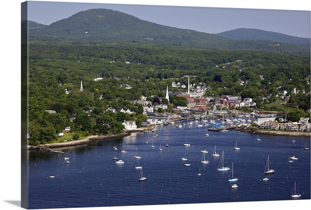 Camden Harbor, Camden, Maine, USA - Aerial Photograph