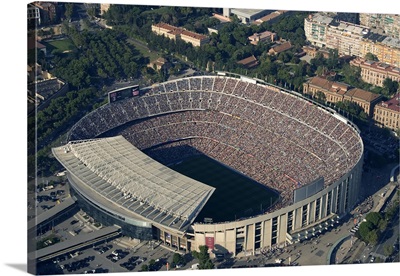 Camp Nou Stadium, Barcelona, Spain - Aerial Photograph