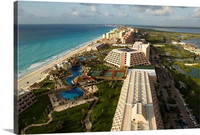 Cancun Hotel District, Cancun, Mexico - Aerial Photograph