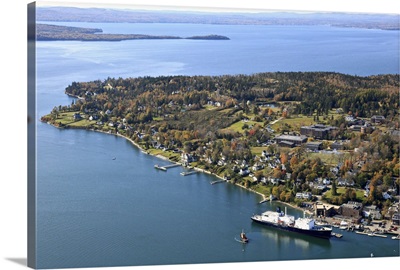 Castine Harbor And Maine Maritime Academy, Castine, Maine - Aerial Photograph