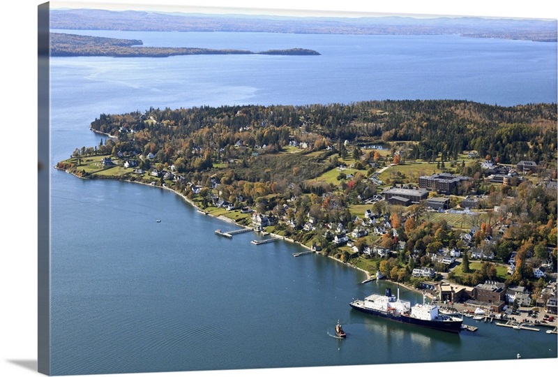 Castine Harbor And Maine Maritime Academy, Castine, Maine Aerial