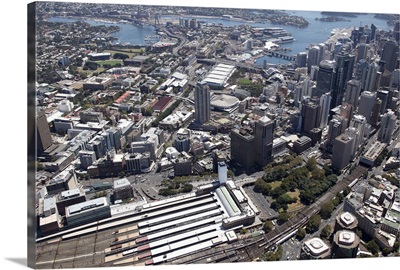 City center, Central Station, Sydney, Australia - Aerial Photograph