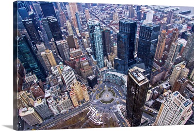 Columbus Circle, New York City - Aerial Photograph