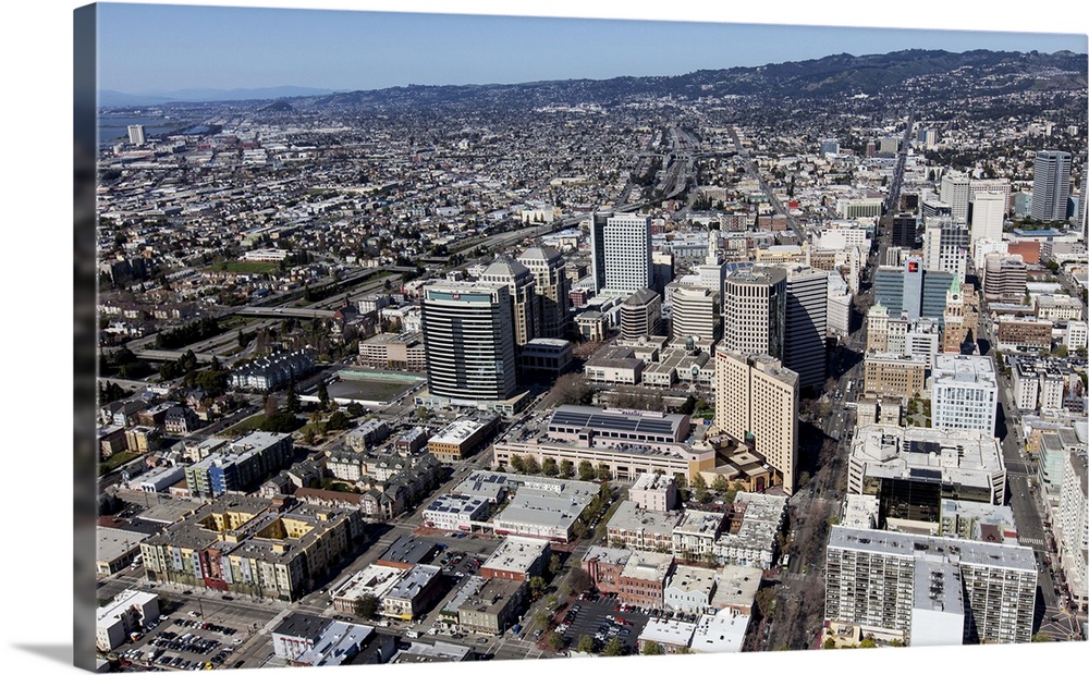 Downtown Oakland, San Francisco Bay Area, California, USA - Aerial Photograph