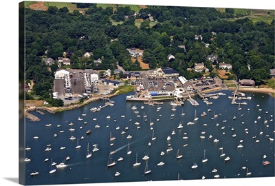 Duxbury Harbor And Downtown Duxbury, Massachusetts - Aerial Photograph