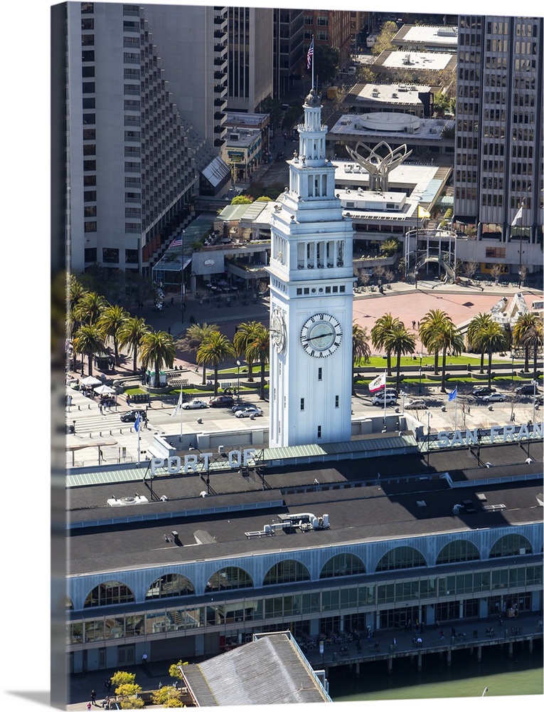 Ferry Building Along The Embarcadero, San Francisco - Aerial Photograph