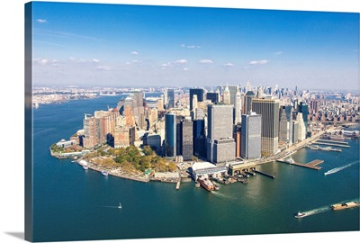 Financial District In Lower Manhattan, New York City - Aerial Photograph