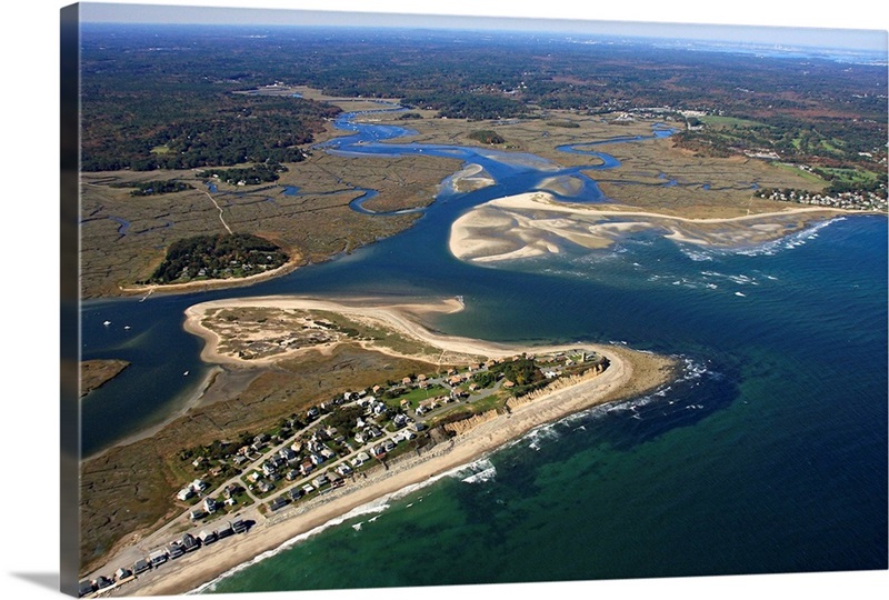 Forth Cliff And North River, Marshfield, Massachusetts- Aerial ...