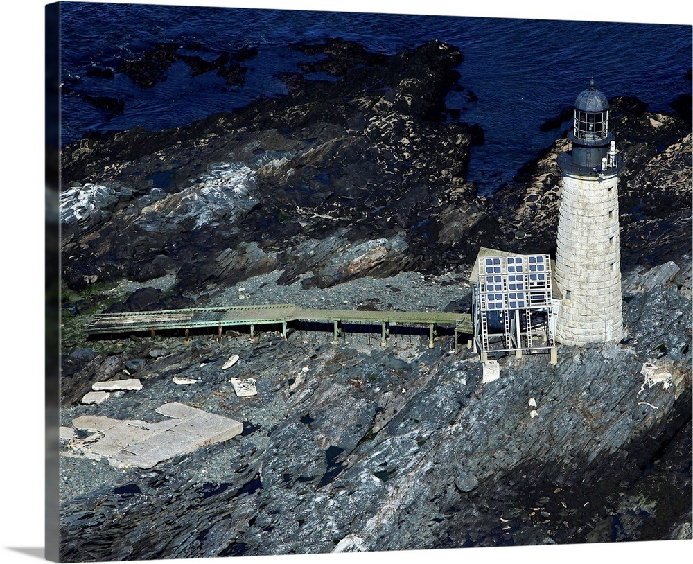 Halfway Rock Lighthouse, Harpswell, Maine, USA Aerial Photograph Wall